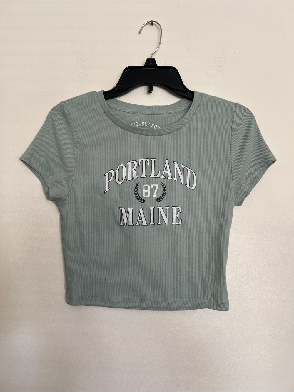Aeropostale Sage Green 'Seriously Soft' Baby Tee